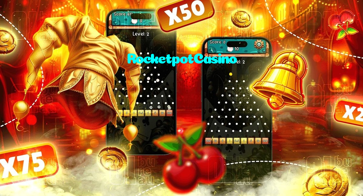 RocketpotCasino casino presented on mobile device in Pakistan with slots and live games